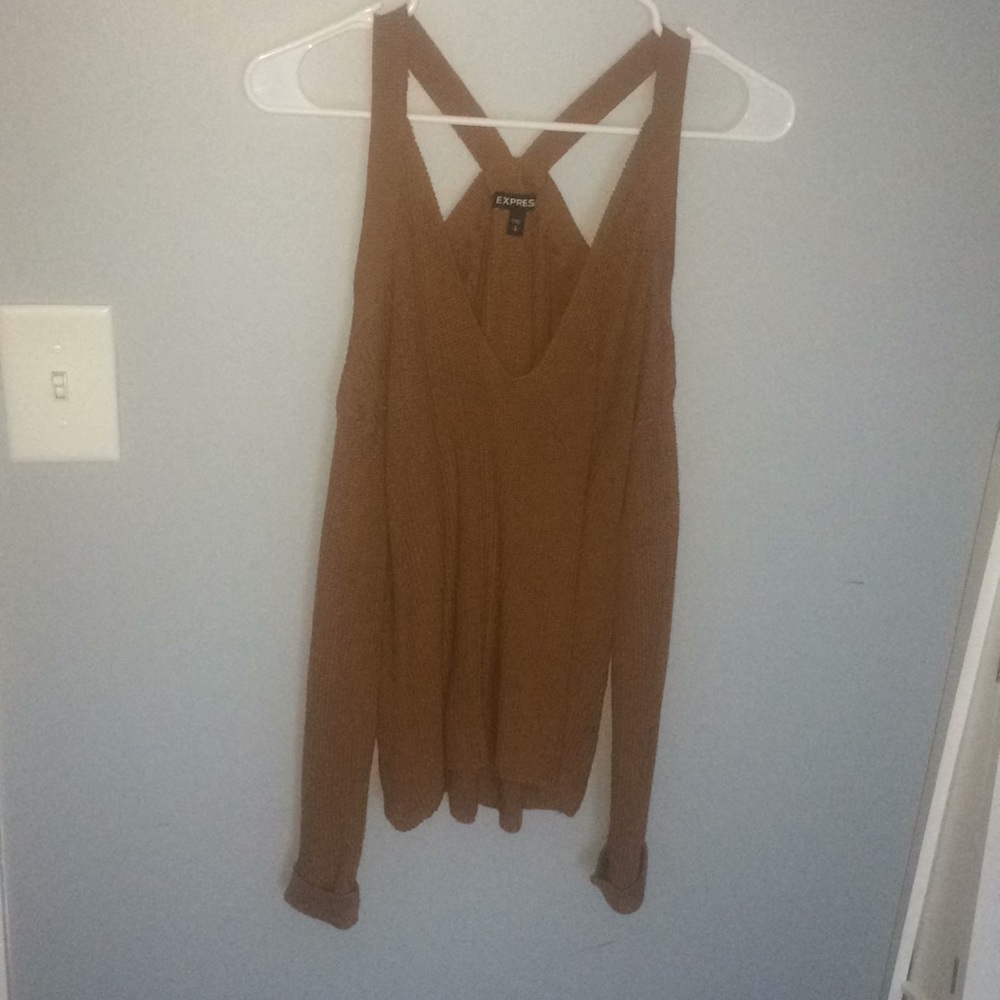 Brown sweater a little cropped